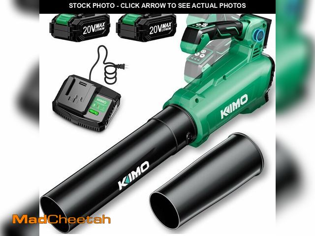 Lot 74-14347954 - KIMO Leaf Blower Cordless with Battery and Charger, 800CFM/300MPH, Precision Adjustment Handle, 3Spe...