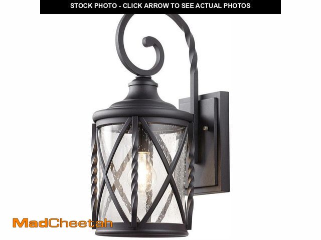 Lot 74-12804301 - Home Decorators Collection Walcott Manor 18.75 in. 1-Light Black Industrial Hardwired Outdoor Wall L...