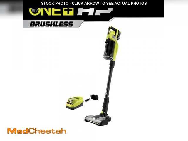 Lot 74-11593435 - RYOBI ONE+ HP 18V Cordless Pet Stick Vacuum Cleaner Kit with 4.0 Ah HIGH PERFORMANCE Battery and Cha...