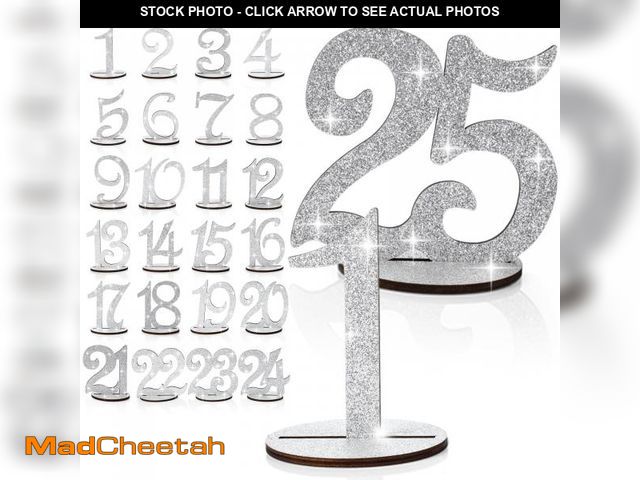 Lot 74-11547691 - Burbell Glitter Table Numbers 1-25 Wedding Table Numbers Wooden Table Numbers for Wedding Reception ...