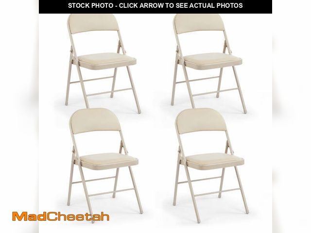 Lot 74-12835014 - CONCETTA 4 Pack Folding Chair, Indoor Outdoor Portable Stackable Commercial Leather Padded Seat for ...