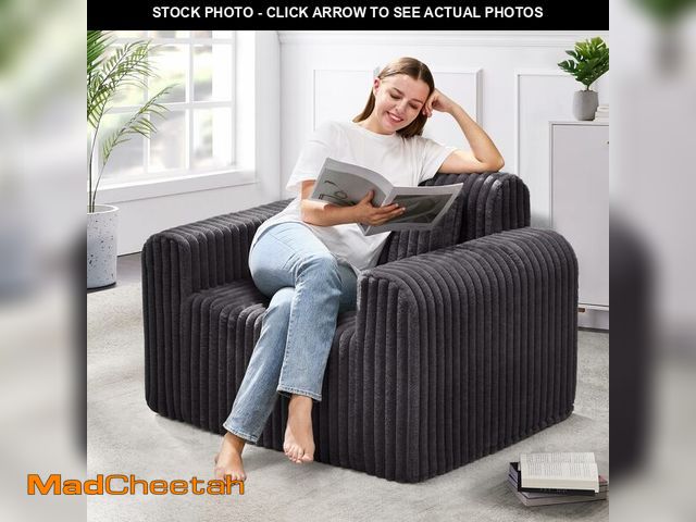 Lot 74-12569913 - Hobestluk Single Sofa Foam Couch Sofa for Small Spaces Comfy Sofas with Removable Cover Furry Couch ...