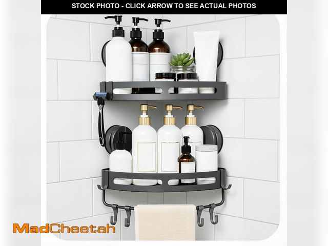 Lot 74-13550498 - XXKMDXW Corner Shower Caddy Suction Cup Shower Shelf Corner No Drilling Bathroom Shower Organizer St...