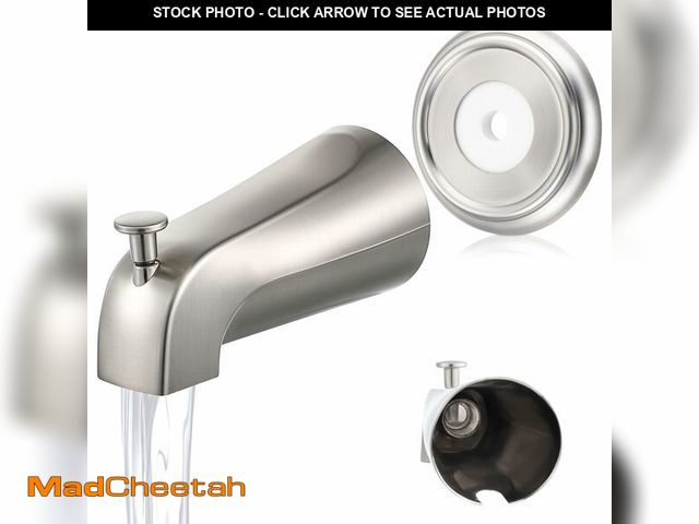Lot 74-13955448 - Universal Bathroom Tub Spout with Metal Tub Spout Cover Ring, 5 1/4 Inches Reach Wall Front Mount Fa...