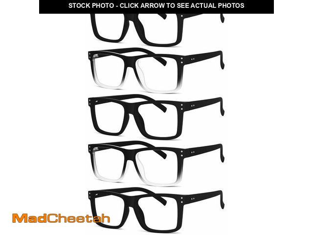 Lot 74-13542791 - Eyekepper 5-pack Oversized Reading Glasses Square Large Frame Readers for Men and Women - 3 Black an...