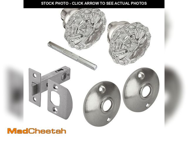 Lot 74-12683771 - (MISSING HARDWARE) Defiant 2 in. Satin Nickel Victorian Glass Knob Passage Set - UNUSED