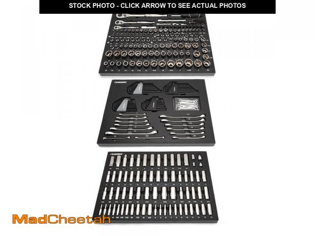 Lot 74-12365240 - (MISSING PIECES) Husky Mechanics Tool Set in EVA Trays (290-Piece) - UNUSED