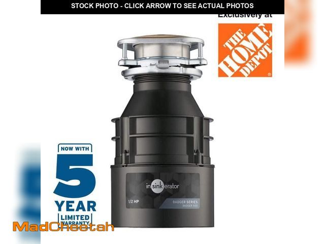 Lot 74-12677062 - InSinkErator Badger 500, 1/2 HP Continuous Feed Kitchen Garbage Disposal, Badger Series - UNUSED