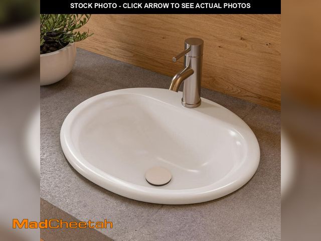 Lot 74-12827229 - ALFI BRAND 20.88 in. Drop-In Bathroom Sink in White - UNUSED