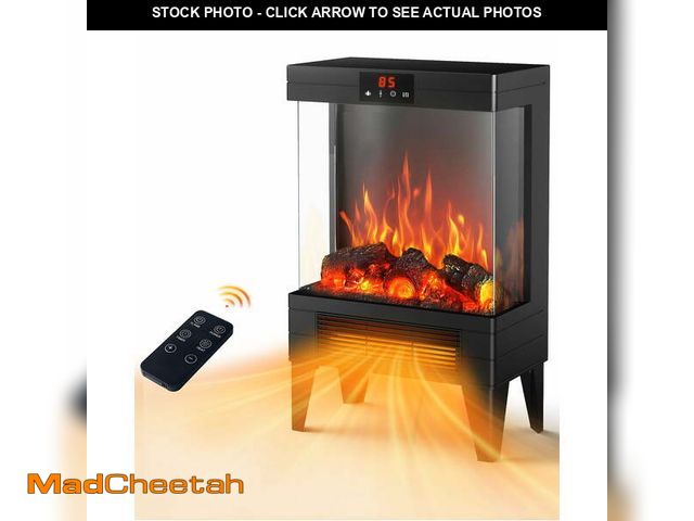 Lot 74-12891123 - Flamemore 20" Electric Fireplace Heater, 3D Dynamic Flame Space Heater with Remote &amp; Timer Contr...