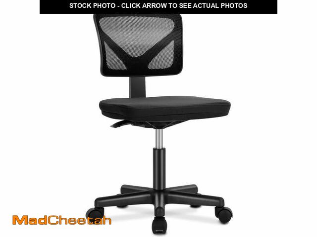 Lot 74-12800884 - (MISSING WHEEL) edx Home Office Desk Chair, Armless Mesh Computer Chair for Small Space, Swivel Adju...