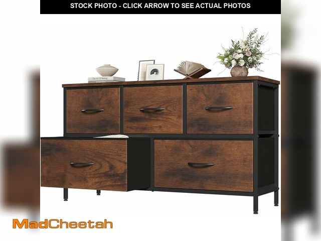 Lot 74-14348931 - OLIXIS 5 Drawer Dresser for Bedroom, Closet Chest Organizer Furniture, TV Stand for Living Room Hall...