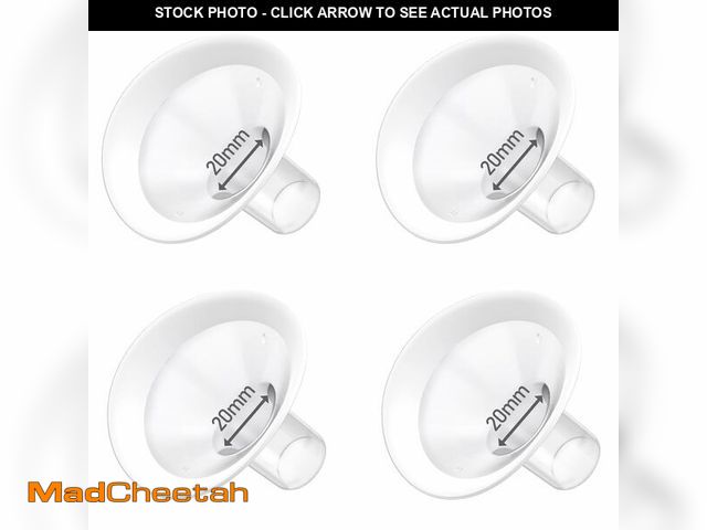 Lot 74-13539557 - 4pc 20mm Oval Flanges Shields Built-in Soft Edges Compatible with Medela/Lansionh Pumps, Replacement...