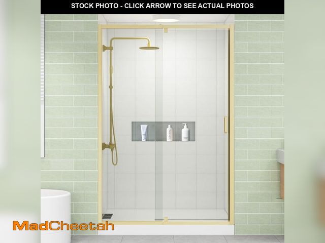 Lot 74-12202954 - Bathlink Pivot Shower Door,44-48" W x 76" H Frameless Shower Door, 1/4"(6 mm) Thick Clear Tempered G...