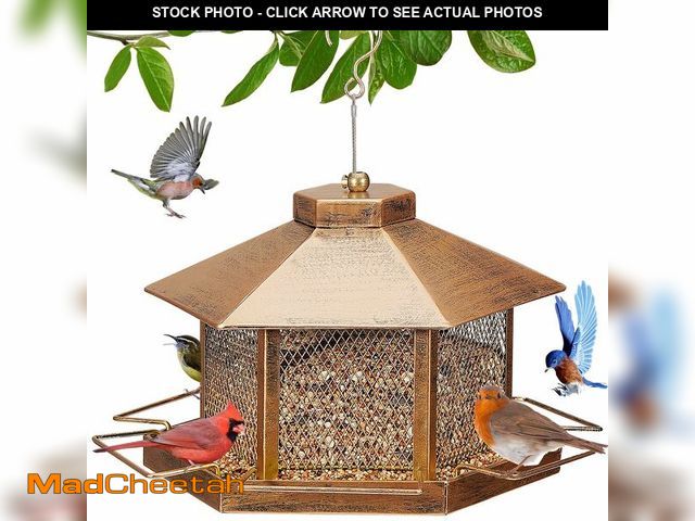 Lot 74-14382935 - Metal Bird Feeder for Outdoor Hanging, 7.4LB Large Capacity, Garden Decoration - Attracts Wild Birds...