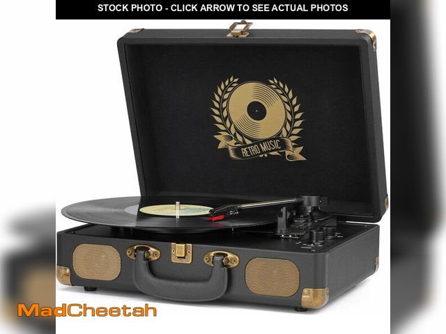 Lot 74-14273836 - Vinyl Record Player Bluetooth Turntable 3-Speed Suitcase Portable Vintage Belt-Driven Record Player ...