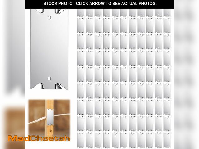 Lot 74-13620771 - 100PCS Nail Plates for Wood Studs, 1.5 x 2.5 Inch Sharp Pointed Prongs, Cable Wire Protector Plate, ...