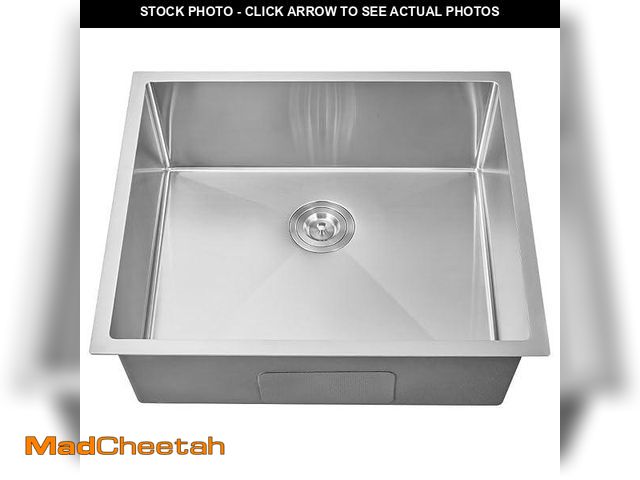 Lot 74-12135254 - tsibomu-25-x-22-inch-undermount-kitchen-sink-18-gauge-304-stainless-steel-handmade-large-commercial-...