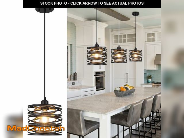 Lot 74-12719211 - Ynzefly Pendant Light, Kitchen Island Hanging Light Fixtures Wood Farmhouse Metal Pendant Lighting f...