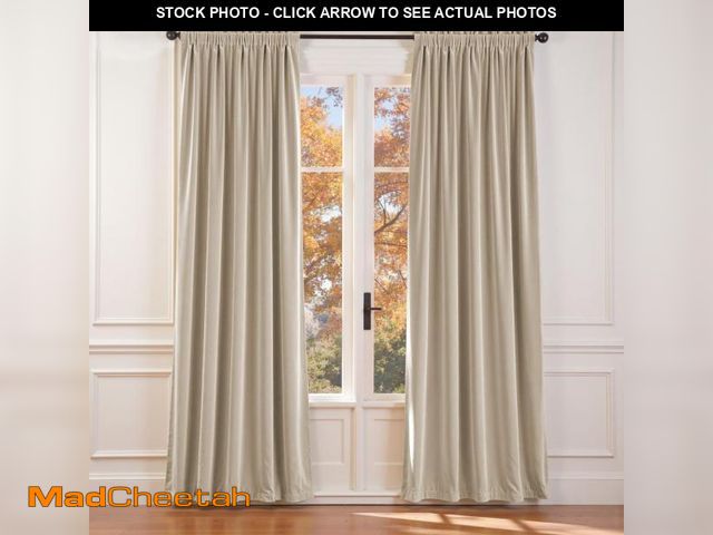 Lot 74-11551865 - jinchan Velvet Curtain for Living Room, Beige Thermal Insulated Luxury Drape for Bedroom 84 Inch Lon...