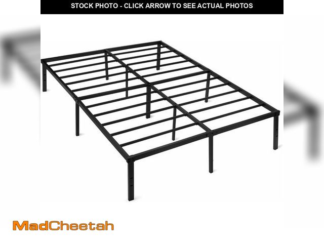 Lot 74-13733562 - Basics - Metal Bed Frame, Non-Foldable Platform Bed, Easy Assembly, Full, 54W x 75L in, Black - UNUS...