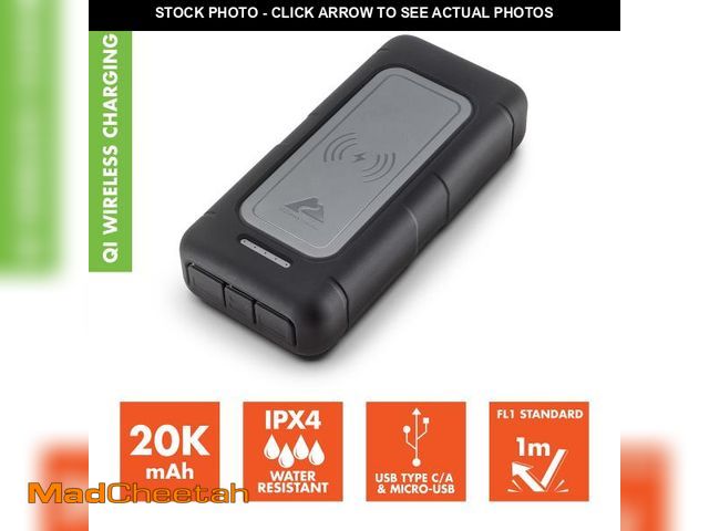 Lot 74-12527413 - Ozark Trail 20,000 mAh Qi Wireless Power Bank with Charging Pad â Water-Resistant Outdoor Charger,...