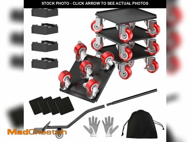 Lot 74-13951966 - LOYAL TIGER 1500LBS Heavy Duty Furniture Dolly Movers Set with Lifter, 5-Wheel Carbon Steel Moving R...