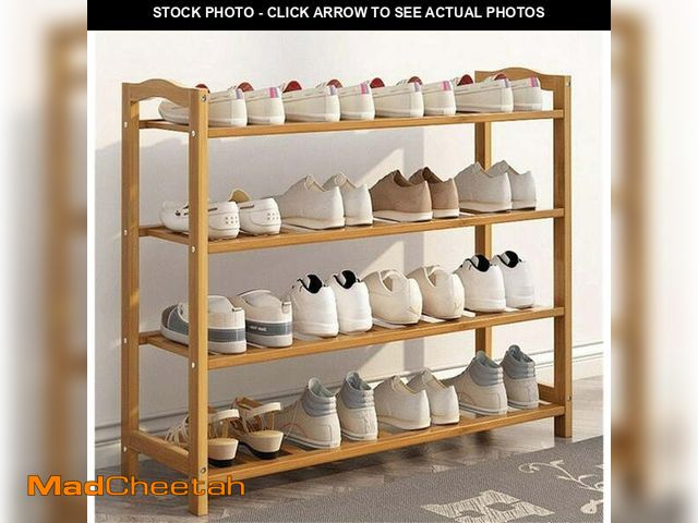 Lot 74-14587401 - ALSO GO Bamboo Shoe Rack 4 Tier Shoe Organizer for Closet Entryway Shoe Shelf Shoe Cabinet Free Stan...