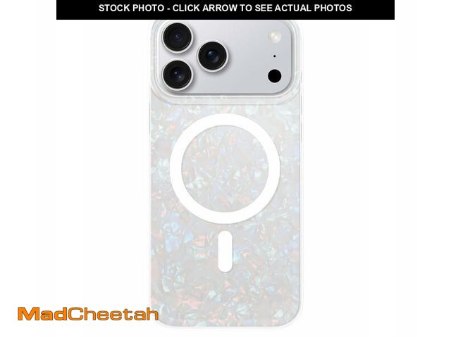 Lot 74-13716957 - LONLI Hue for iPhone 17 Pro Max Case - White Pearl Tort Shockproof Magnetic Phone Cover - [Compatibl...