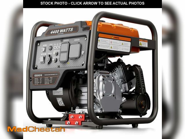 Lot 74-13282794 - Efurden 4400-Watt Portable Inverter Generator, Gas Powered Generator for Emergency Home Backup, Outd...