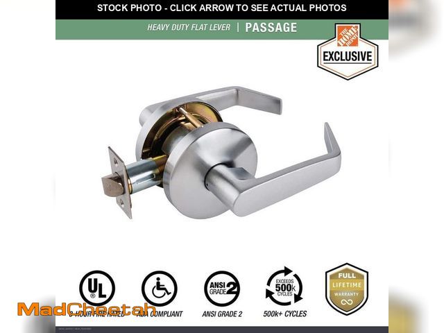 Lot 74-12851963 - Universal Hardware Heavy Duty Commercial Cylindrical Passage (Bed/Bath) Lever ADA UL 3-Hour Fire ANS...