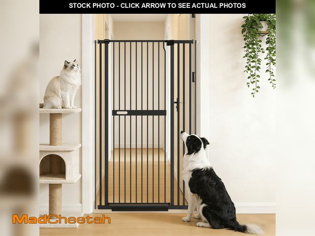 Lot 74-13146014 - Fairy Baby 61-inch Extra Tall Cat Gate, 30-38" Pressure Mounted, 1.37-inch Narrow Spacing, Black All...