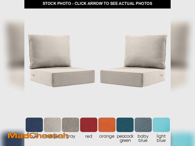 Lot 74-12557959 - Gymojoy Carolina 24 in. x 24 in. x 6 in. Olefin 4-Piece Deep Seating Outdoor Lounge Chair Sofa Cushi...