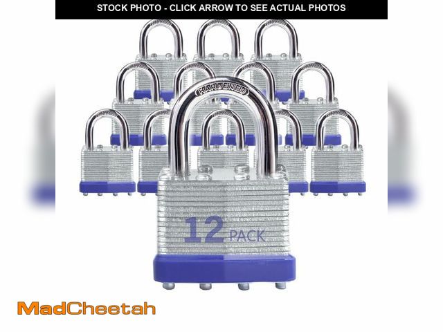 Lot 74-12703028 - Lock Outdoor Padlocks, Key Lock, Padlocks with Same Key - Laminated Steel Keyed Padlocks with Normal...