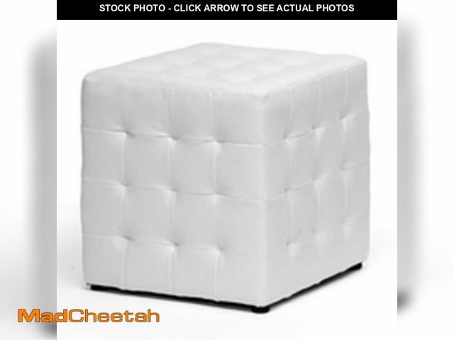 Lot 74-14312404 - Baxton Studio Siskal Modern Cube Ottoman, White, Set of 2 - UNUSED