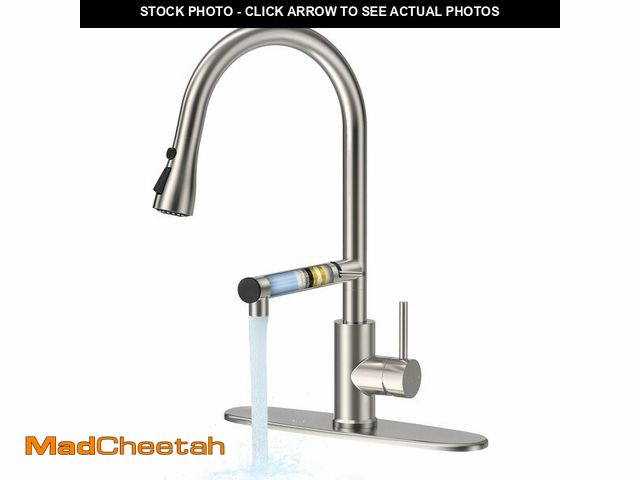 Lot 74-14147223 - FEELSO Kitchen Faucets, Upgraded Filter Water Kitchen Faucet with Pull Down Sprayer, Brushed Nickel ...