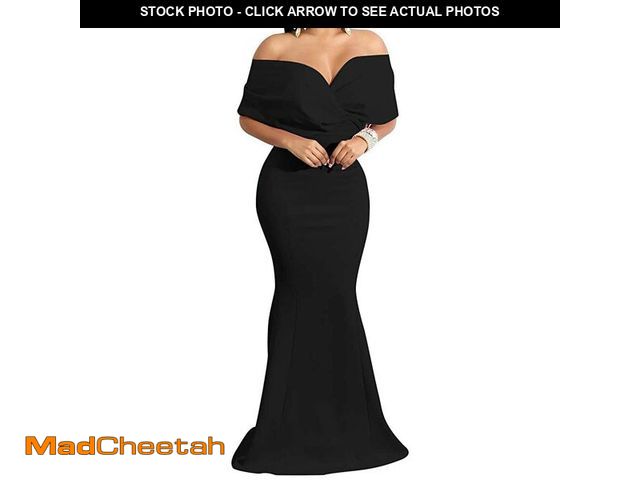 Lot 74-13719599 - sexycherry Black Cocktail Dresses for Women Sexy Bodycon Off Shoulder Long Cocktail Prom Dress with ...
