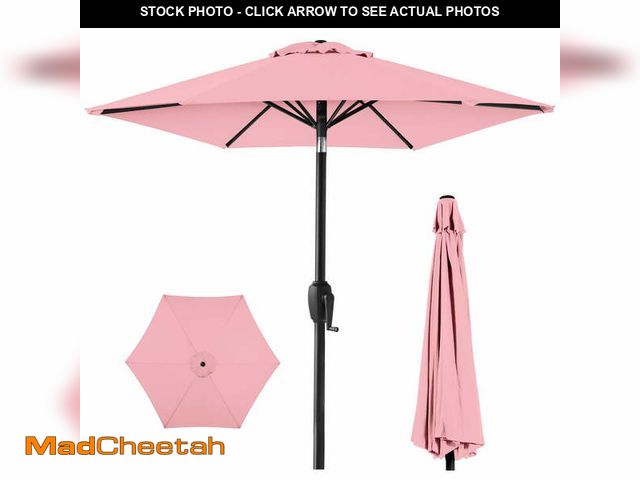 Lot 74-14258763 - Best Choice Products 7.5ft Heavy-Duty Outdoor Market Patio Umbrella w/ Push Button Tilt, Easy Crank ...
