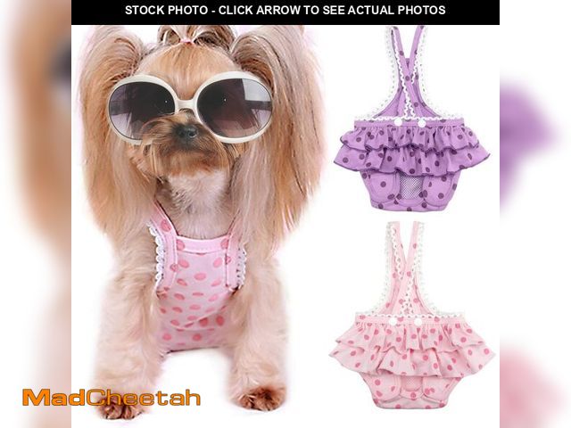 Lot 74-12968234 - 2 Pieces Washable Female Diapers with Suspender Comfort Reusable Doggy Diapers Reusable Puppy Sanita...