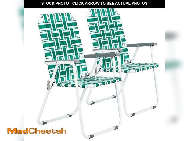Lot 74-12746611 - Karl home Metal Frame Light Green Beach Chair (2-Pack) - UNUSED