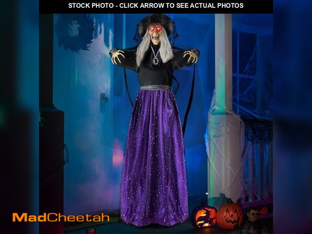 Lot 74-12702265 - JOYIN 47Ã¢â¬Â Animated Witch Halloween Decorations Outdoor Indoor, Scary Halloween Animatronics De...