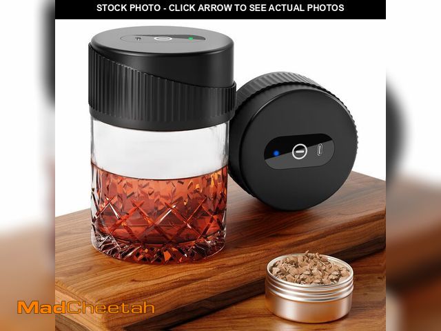 Lot 74-13568622 - Electric Whiskey Smoker Kit with 6 Flavors Wood Chips, Cocktail Smoker Kit Built-in Lighter, Recharg...