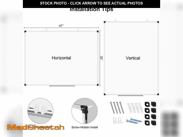 Lot 74-12689402 - (MISSING HARDWARE) AGCAN Dry Erase Board 47" x 35" Whiteboard Large Marker Board 4'x3' White Board W...