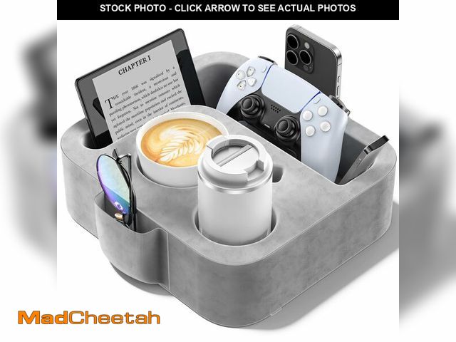 Lot 74-12970925 - Couch Cup Holder Pillow, Sofa and Bed Caddy for iPad, Kindle, Switch, Game Controller, Remotes, Phon...