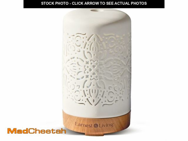 Lot 74-12711403 - Earnest Living Essential Oil Diffuser White Ceramic Diffuser 100 ml Timers Night Lights and Auto Off...