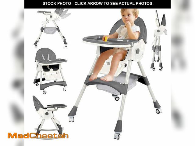 Lot 74-14588194 - Cochildor 6 in 1 Foldable Baby High Chair, Convertible High Chair, Infant Highchair, Toddlers Booste...