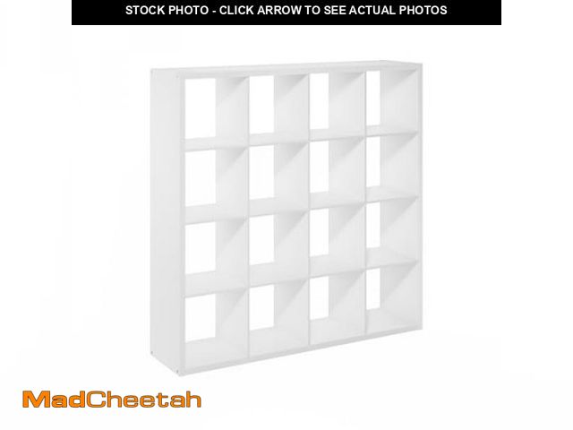 Lot 74-12162665 - LU23005WH 16-Cube Cubicle Open Back Decorative Cube Storage Organizer, White - UNUSED