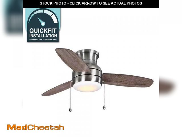 Lot 74-12492034 - Home Decorators Collection Ashby Park 44 in. White Color Changing Integrated LED Brushed Nickel Ceil...