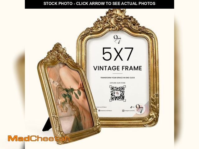 Lot 74-14264075 - 97 Decor 5x7 Vintage Picture Frame - Elegant Antique Frames 5x7 With Glass Front, Fancy Ornate Gold ...
