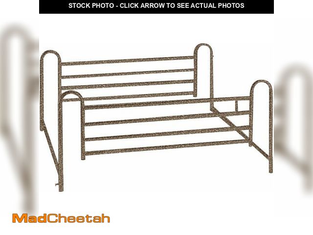 Lot 74-12894463 - Drive Medical Deluxe Full Length Hospital Bed Side Rails, Brown Vein - UNUSED